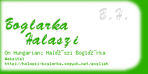 boglarka halaszi business card